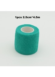 1pc Disposable Self-adhesive Colorful Latex Medical Wrap Athletic Tape To Handle Tightening Tube Of Tattoo Accessories