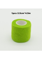 1pc Disposable Self-adhesive Colorful Latex Medical Wrap Athletic Tape To Handle Tightening Tube Of Tattoo Accessories