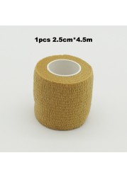 1pc Disposable Self-adhesive Colorful Latex Medical Wrap Athletic Tape To Handle Tightening Tube Of Tattoo Accessories