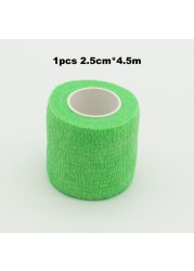 1pc Disposable Self-adhesive Colorful Latex Medical Wrap Athletic Tape To Handle Tightening Tube Of Tattoo Accessories