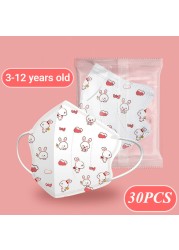 Children KN95 Mouth Mask 4 Layer Respirator Face Mask Cartoon Printed Reusable Anti Virus Masks Kids N95 Mascarillas fpp2 Ninos