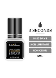 NATUHANA 5ml 1sec Fast Drying Strong False Eye Lash Extension Glue Adhesive Retention 5-7 Weeks Low Smell Mink Eyelash Glue