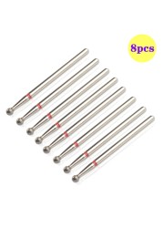 8pcs Diamond Milling Cutter for Manicure Set Nail Drill Bits Accessories Nozzles for Manicure Cutters Pedicure Sanding Nail File