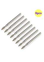 8pcs Diamond Milling Cutter for Manicure Set Nail Drill Bits Accessories Nozzles for Manicure Cutters Pedicure Sanding Nail File