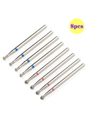 8pcs Diamond Milling Cutter for Manicure Set Nail Drill Bits Accessories Nozzles for Manicure Cutters Pedicure Sanding Nail File