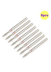 8pcs Diamond Milling Cutter for Manicure Set Nail Drill Bits Accessories Nozzles for Manicure Cutters Pedicure Sanding Nail File