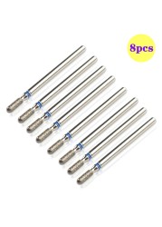 8pcs Diamond Milling Cutter for Manicure Set Nail Drill Bits Accessories Nozzles for Manicure Cutters Pedicure Sanding Nail File