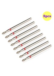 8pcs Diamond Milling Cutter for Manicure Set Nail Drill Bits Accessories Nozzles for Manicure Cutters Pedicure Sanding Nail File