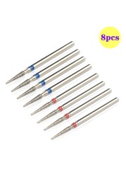 8pcs Diamond Milling Cutter for Manicure Set Nail Drill Bits Accessories Nozzles for Manicure Cutters Pedicure Sanding Nail File