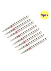 8pcs Diamond Milling Cutter for Manicure Set Nail Drill Bits Accessories Nozzles for Manicure Cutters Pedicure Sanding Nail File