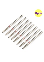 8pcs Diamond Milling Cutter for Manicure Set Nail Drill Bits Accessories Nozzles for Manicure Cutters Pedicure Sanding Nail File