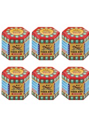 6pcs Original Red White Tiger Balm Ointment Tiger Oint Paint Cream Muscle Pain Relief Massage Ointment Soothe Itch Plaster