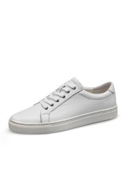 Men's Genuine Leather Sneakers Casual White Soft Simple Breathable High Quality Shoes