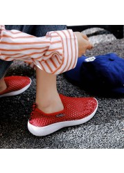 Hollow mesh white shoes women sneakers light breathable casual perspective new shoes slip-on loafers running shoes women sneakers