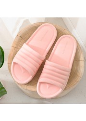 Women Men Unisex Summer Non-slip Slippers Shoes Bathroom Slippers Lovers Sandals Indoor Fashion Home Slippers Floor Flip Flops