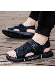 Summer New Sports Men's Sandals Man Slippers Buckle Strap Leisure Fashion Flats Slides Breathable Air Mesh Beach Shoes for Male