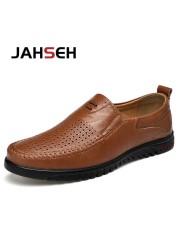 Genuine Leather Men Luxury Shoes Brand Hollow Casual Slip On Formal Loafers Men Moccasins Italian Black Male Driving Shoes