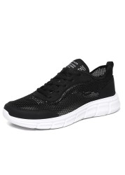 Men's vulcanized shoes walking shoes breathable hollow out summer sports quick-drying flat shoes