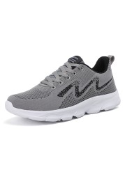 Four seasons mesh breathable walking shoes lightweight comfortable sports casual men's shoes