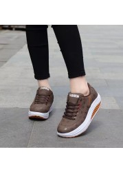 Ladies casual shoes rocking shoes platform casual shoes waterproof wedges sneakers sneakers