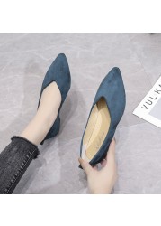 Slip On Women Flats Shoes Candy Color Pointed Toe Female Loafers Large Size Shoes Woman Spring Flock Ladies Ballet Flats