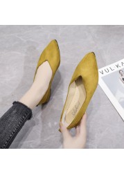 Slip On Women Flats Shoes Candy Color Pointed Toe Female Loafers Large Size Shoes Woman Spring Flock Ladies Ballet Flats