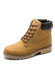 Women Martin boots non-slip wear-resistant sole shoes student plus velvet thick warm boots shoes