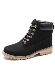 Women Martin boots non-slip wear-resistant sole shoes student plus velvet thick warm boots shoes