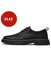 Flat /5 Cm Men's Casual Shoes Genuine Leather Lift Men Men Shoes Elevator Shoes Height Increase Shoes for Men Business Fashion