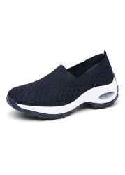 Ladies Breathable Lazy Shoes Comfortable Air Cushion Shock Absorbing Sneaker Outdoor Casual Shoes