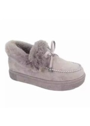 2021 winter thick bottom with fur warm cotton shoes women big size snow boots peas platform flat snow boots with socks