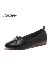 Fashionable summer women's shoes lightweight pure leather pointed toe women shoes flat heel