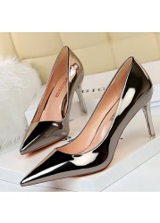 BIGTREE Shoes Woman Pumps Patent Leather High Heels Shoes Women Basic Pump Wedding Shoes Female Stiletto High Heels Women Shoes Plus Size 43