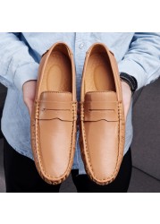 Leather men's shoes luxury brand men's casual shoes comfortable non-slip shoes men's genuine driving shoes simple fashion shoes