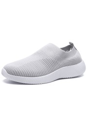 Rimocy Breathable Air Mesh Knitted Sneakers Women 2022 Spring Summer Plus Size Ladies Flats Comfortable Soft Casual Shoes Woman