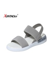 Fashion Open Toe Sports Sandals T-Shape Buckle Thick Heel Platform Shoes 2020 Women's Summer Flat Casual Shoes Women Slippers