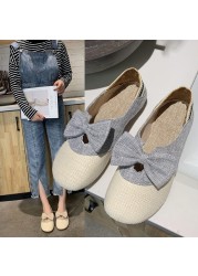 New Nylon Women's Super Cute Flats Flat Heels Non-slip Bow-knot Shoes for Woman School Girls Soft Summer Wild Loafer 2022