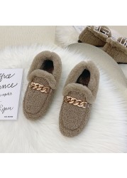 woman slippers summer sandals fox fur slides mules black shoes for women loafer 2022 home shoes spring outdoor block heel