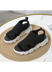 2022 New Summer Women Sandals Sexy Shoes Crystal Casual Woman Flats Buckle Strap Ladies Fashion Beach Shoe Big Size