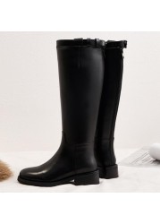 Vangull - Genuine leather women's shoes, handmade vintage women's boots, knee-high boots, European and American fashion