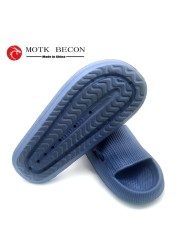 men slippers thick platform slippers summer beach eva soft sole sandal men ladies indoor leisure bathroom anti-slip shoes