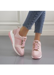 Summer new European and American casual sports shoes thick bottom wedge heel breathable sports shoes