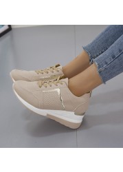 Summer new European and American casual sports shoes thick bottom wedge heel breathable sports shoes