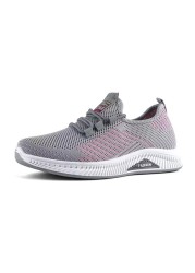 Sneakers Women Running Casual Fit Simple Design Mesh Material Round Toe Cap 3 Colors 7 Sizes To Choose