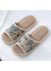 Women Home Slippers Indoor Floor Soft Couple Linen Slippers Bedroom Shoes Ladies Summer New Flex Flip Flops Zapatillas chaus contact