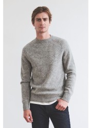 Aubin Brown Prestwick Shetland Crew Jumper