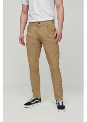 Pleated Stretch Chino Trousers