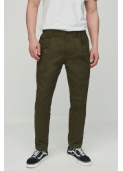 Pleated Stretch Chino Trousers