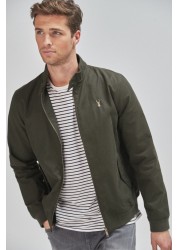 Shower Resistant Harrington Jacket With Check Lining