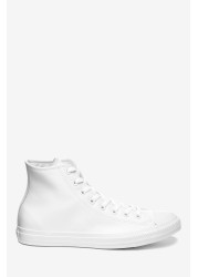 Converse White Leather High Chuck Ox Trainers